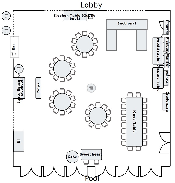 Lafayette Hotel Wedding Floor Plan Diagram · San Diego Dj Staci